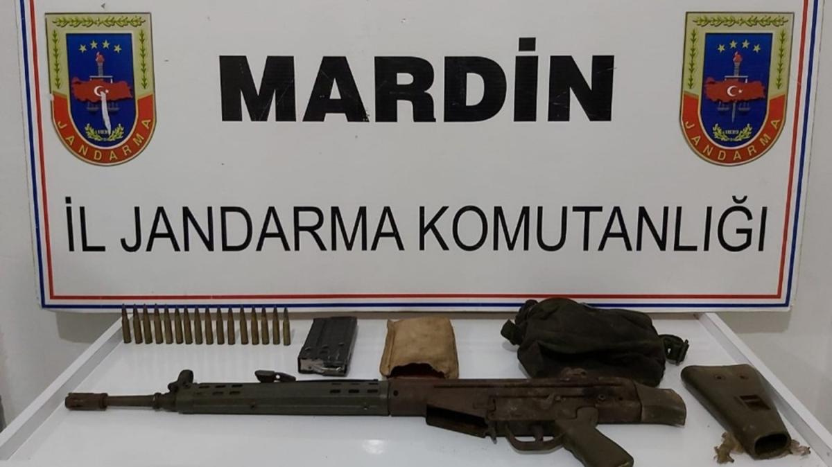 Mardin'de terristlere ait uzun namlulu silah ve mhimmat yakaland