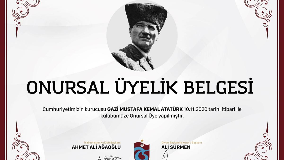 Trabzonspor'dan Atatrk iin ''onursal yelik'' hamlesi