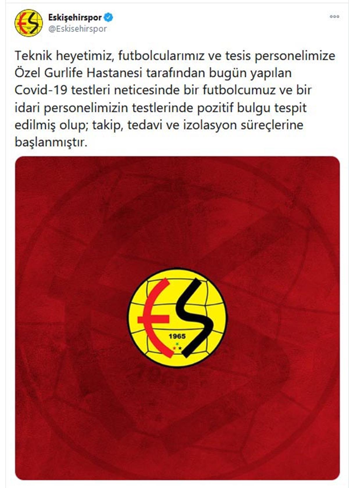 Eski�ehirspor'da 2 ki�ide koronavir�s ��kt�