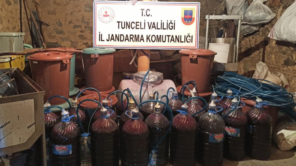 Tunceli'de sahte alkol baskn: 500 litre ele geirildi