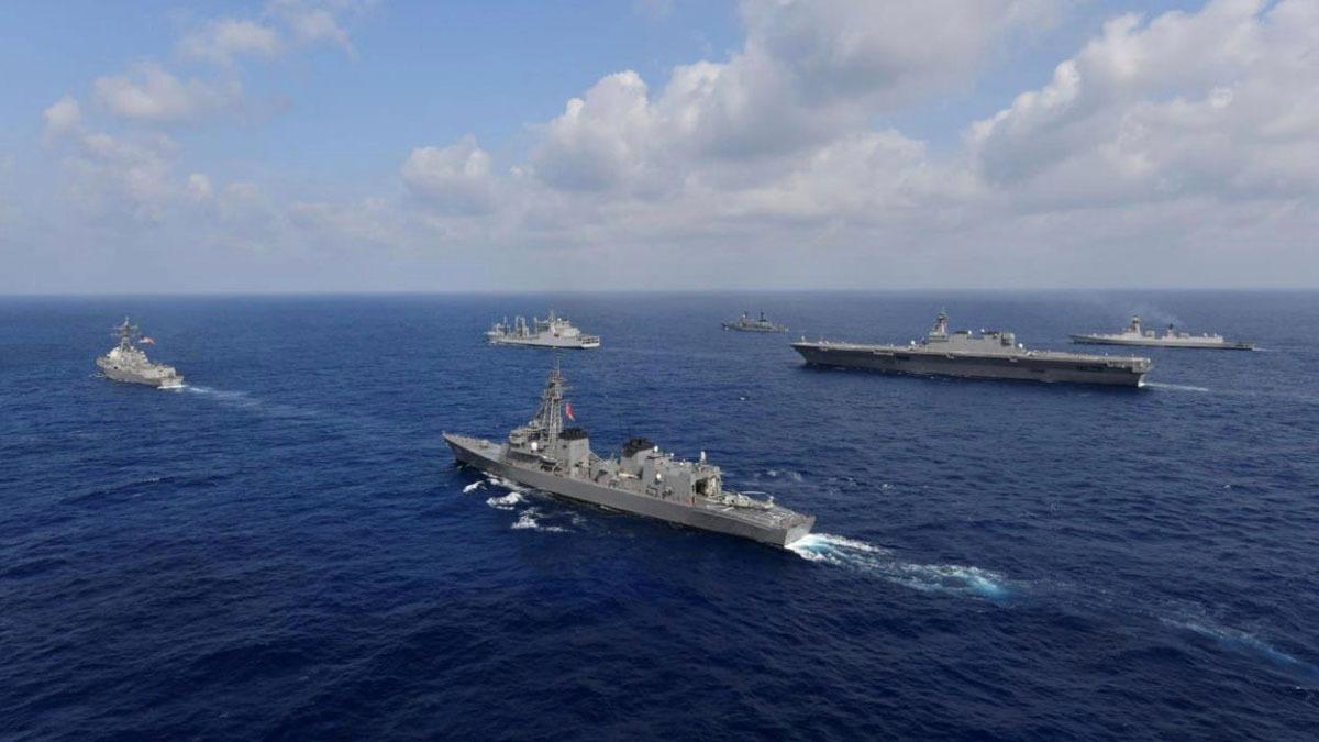 Hindistan, ABD, Avustralya ve Japonya donanmalarndan ortak tatbikat