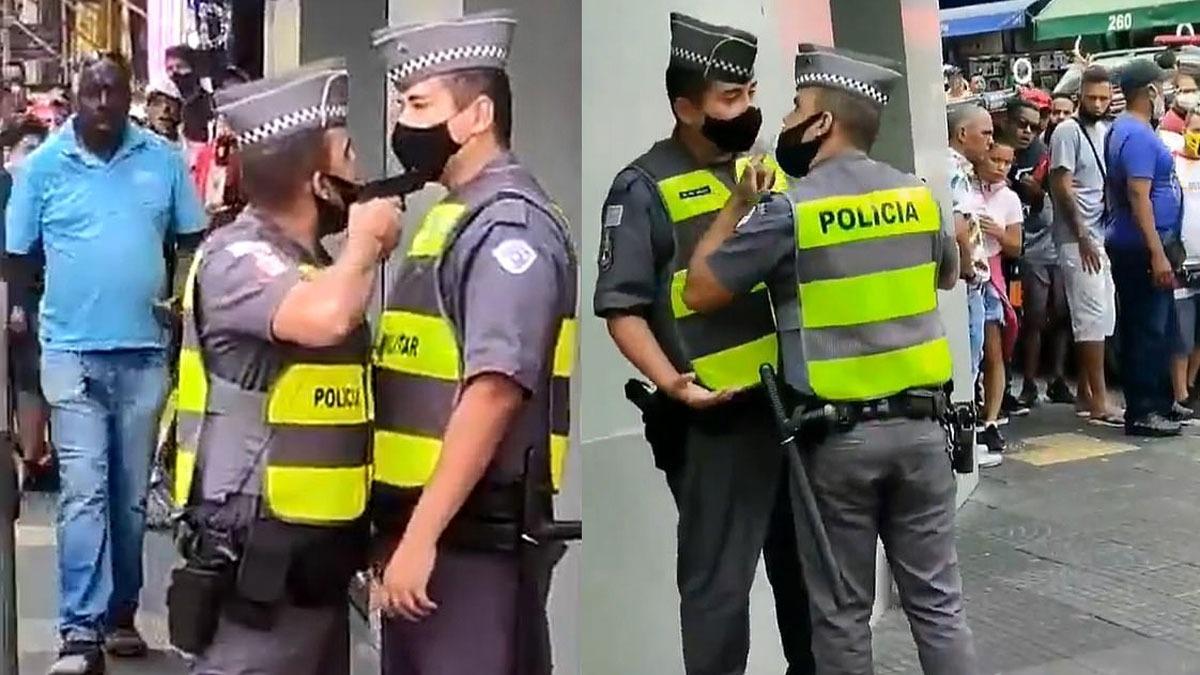 Brezilya'da askeri polis sokak ortasnda meslektana silah ekti