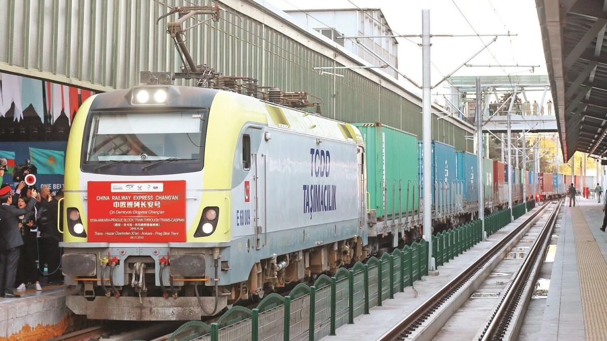 Trkiye'nin gnderdii ilk ihracat treni iin in'de tren
