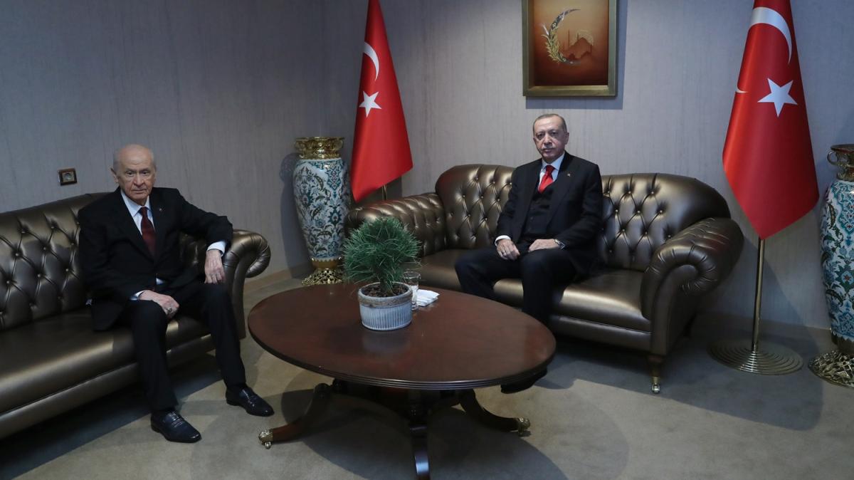 Cumhurbakan Erdoan, MHP Genel Bakan Baheli ile grt