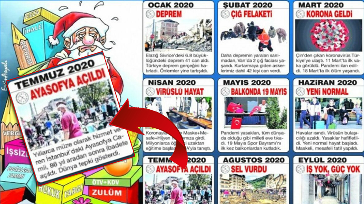 Yeni yln ilk gnnde Szc'den skandal manet! Ayasofya hazmszln kapaa tad