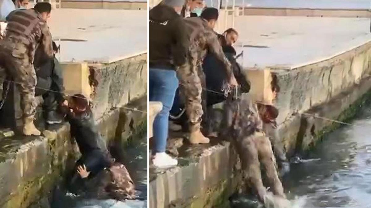 Ortaky Sahili'nde zel harekat polisi denize atlayp turisti kurtard  