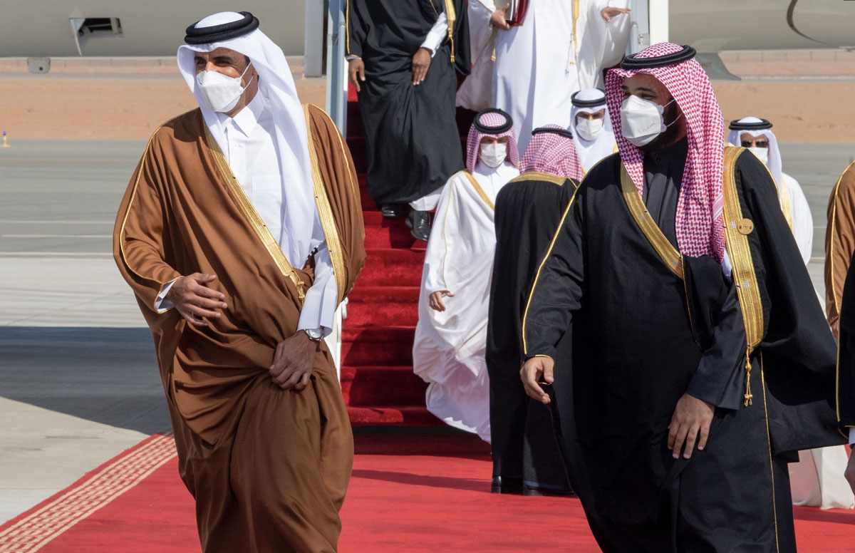 Suudi Arabistan Veliaht Prensi'nden Katar Emiri'ne s�cak kar��lama