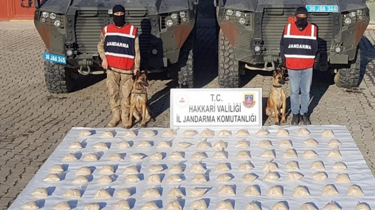 Jandarma ekiplerince Hakkari'de 48 kilogram uyuturucu yakaland
