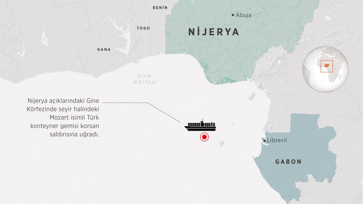 Nijerya aklarnda korsan saldrya urayan Trk gemisi Gentil Liman'na demirledi