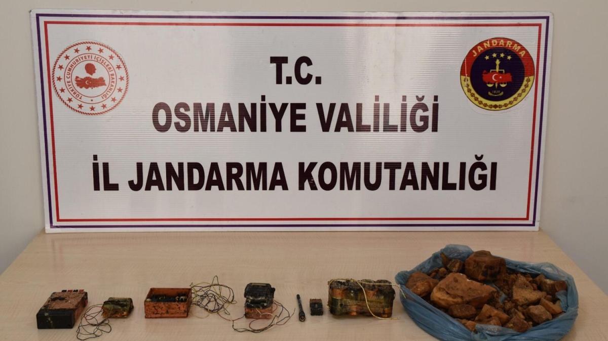 Osmaniye'de PKK'l terristlere ait patlayc, mhimmat ve yaam malzemeleri bulundu