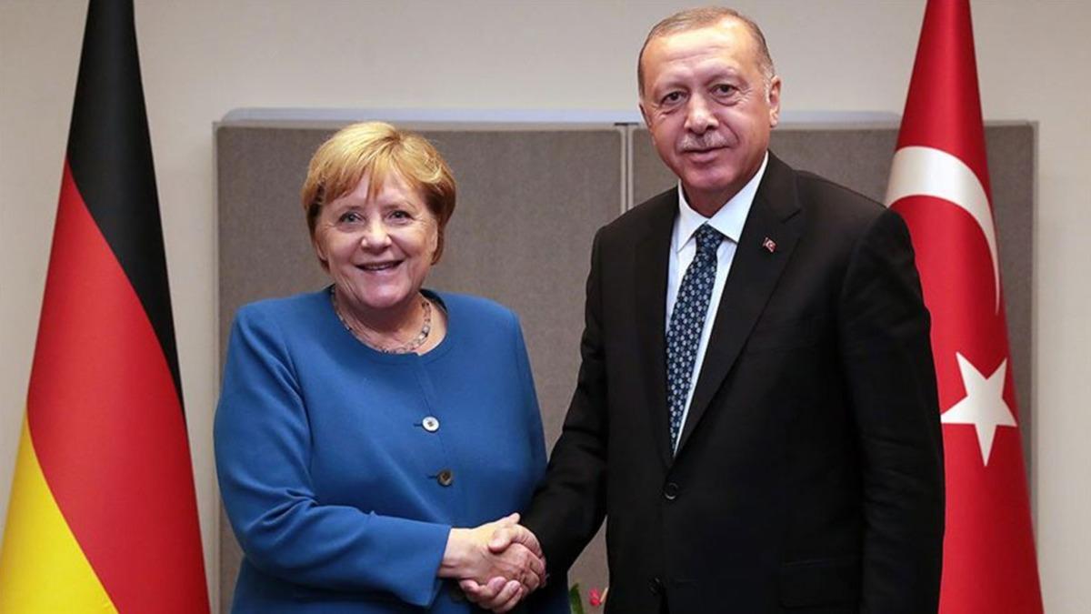 Cumhurbakan Erdoan, Almanya Babakan Merkel ile grt