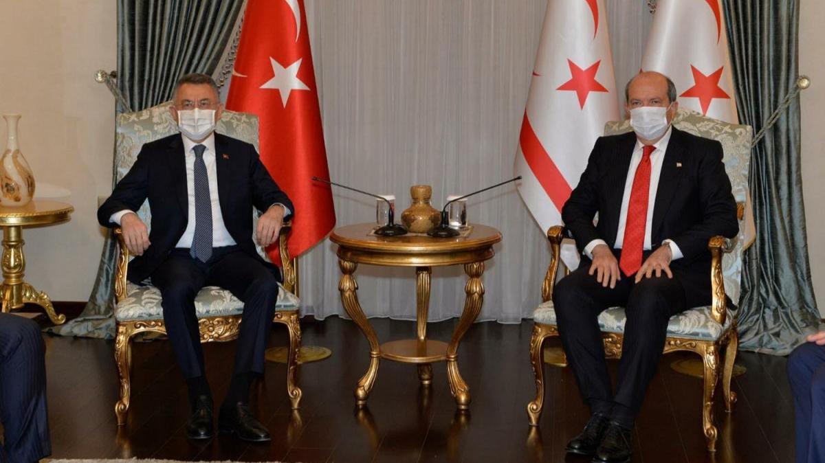 Cumhurbakan Yardmcs Oktay KKTC lideri Tatar ile bir araya geldi 