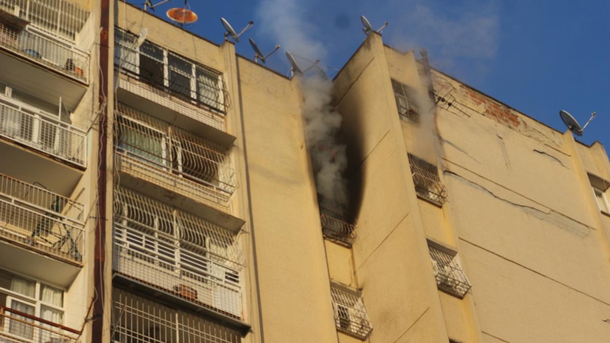 Adana'da bir apartmanda yangn kt