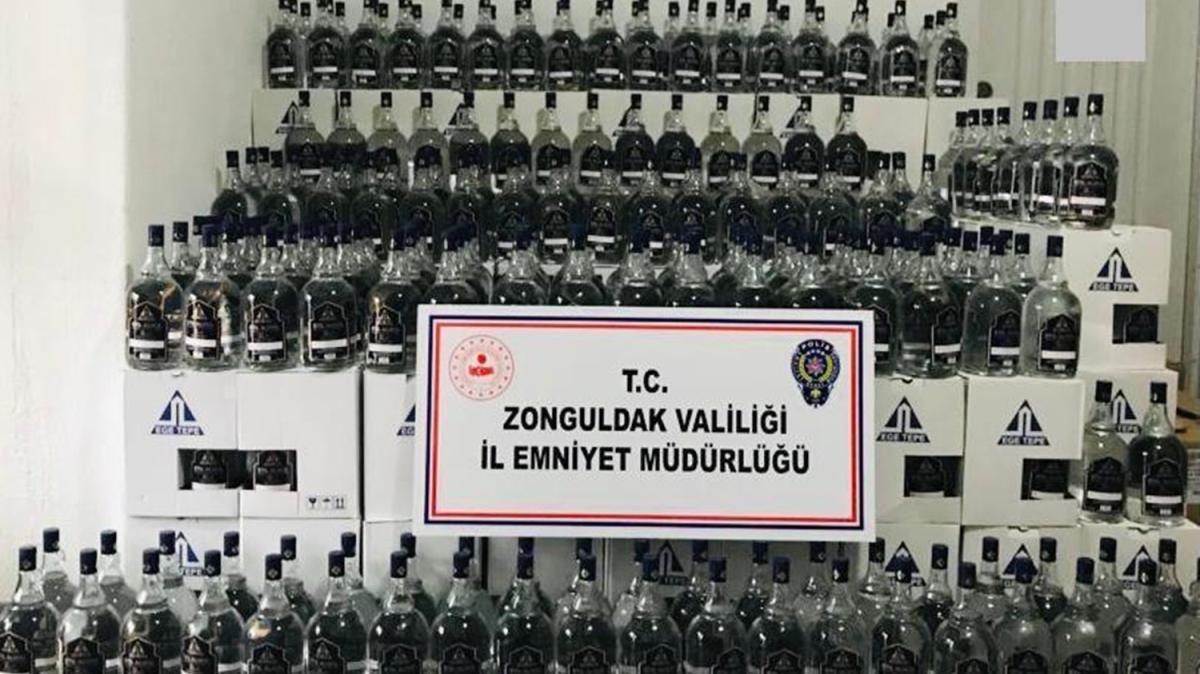 Zonguldak'ta 1150 litre etil alkol ele geirildi