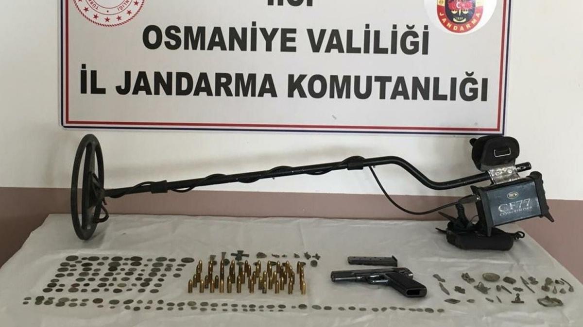 Jandarma ekiplerince 239 sikke ve 45 obje yakaland