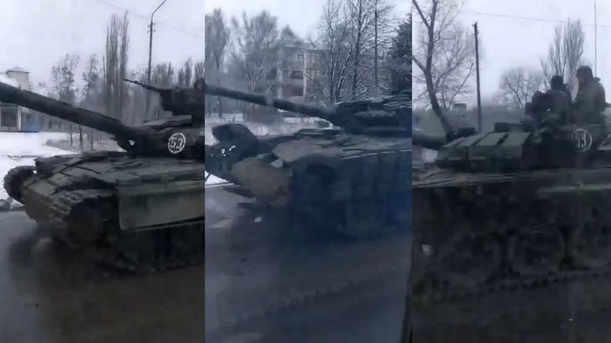 Ukrayna'daki Rusya yanls grup tanklarn lkenin dou snrna konulandrd 