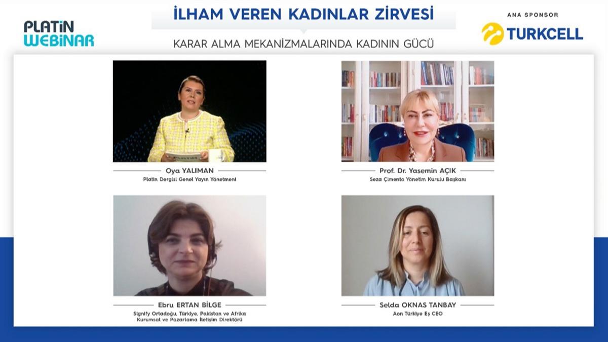 Turkcell ana sponsorluundaki Platin Webinar'da lham Veren Kadnlar bulutu  