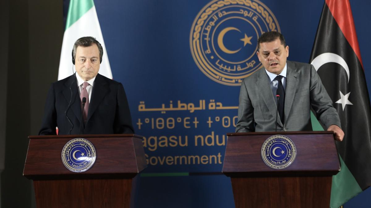 talya Babakan Draghi, Libya Babakan Dibeybe ile Trablus'ta temaslarda bulundu