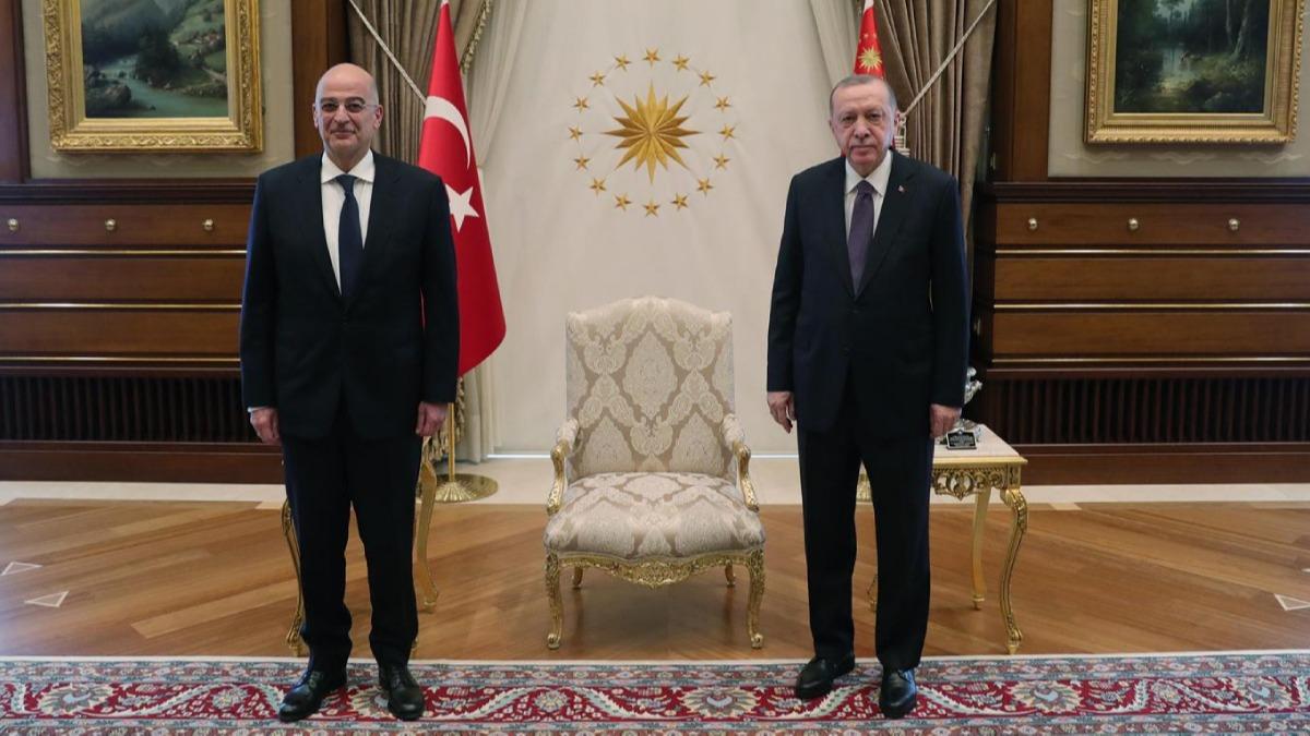 Cumhurbakan Erdoan, Yunanistan Dileri Bakan Dendias' kabul etti 