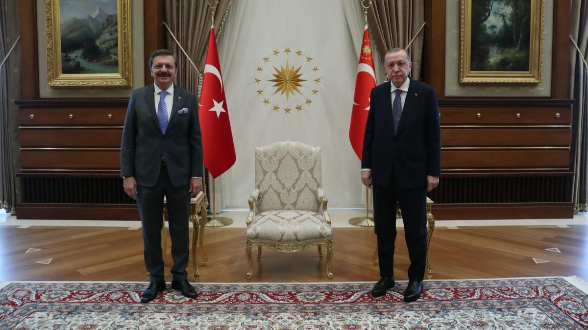 Cumhurbakan Erdoan, TOBB Bakan Hisarcklolu'nu kabul etti 