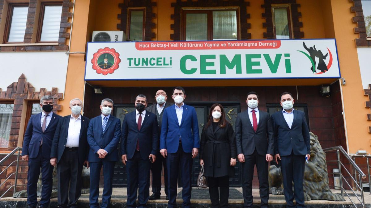 evre ve ehircilik Bakan Kurum, Tunceli'de cemevini ziyaret etti