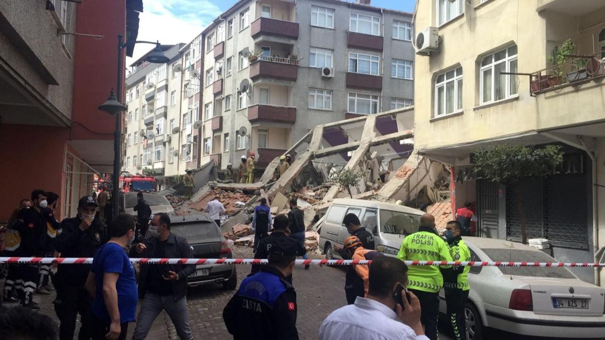 Zeytinburnu'nda bina kt! Ekipler blgede