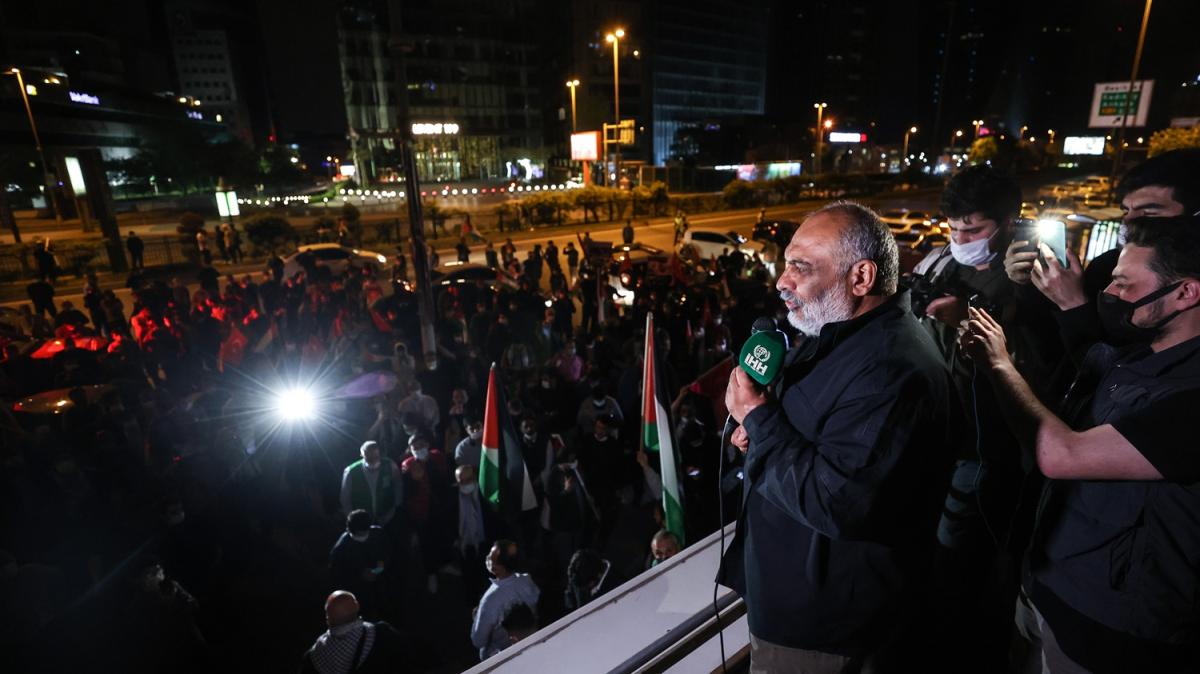 srail'in stanbul Bakonsolosluu nnde bir grup, Mescid-i Aksa saldrsn protesto etti