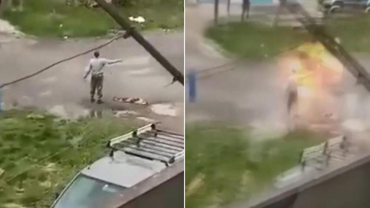 Polise gzda vermek istedi! Bomba elinde patlad