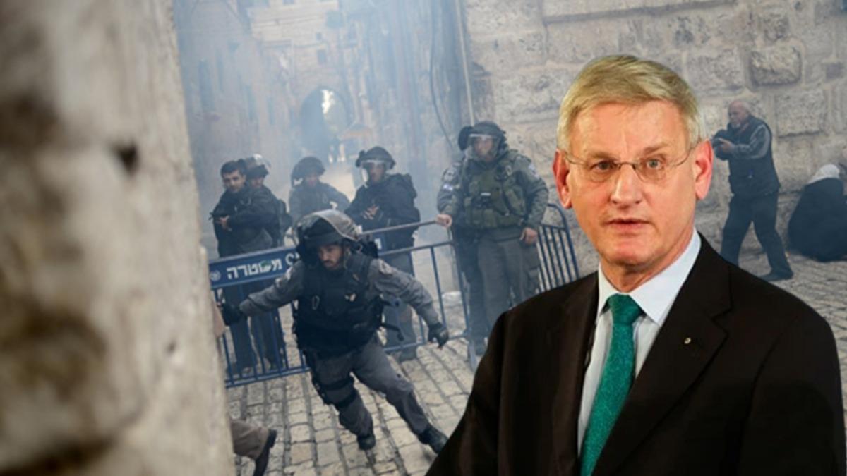 Yahudi cemaatler ifadesini geri aldrd! Carl Bildt: Aksa'ya polis baskn, Nazileri Vatikan'a gndermek gibi