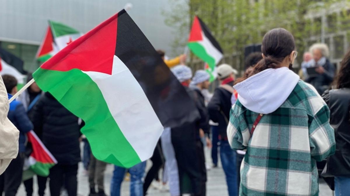 Hollanda'da Filistin'e destek gsterileri devam ediyor
