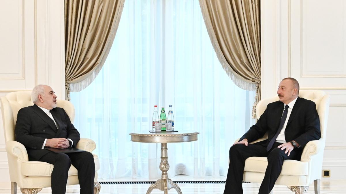 Azerbaycan Cumhurbakan Aliyev, ran Dileri Bakan Zarif'i kabul etti