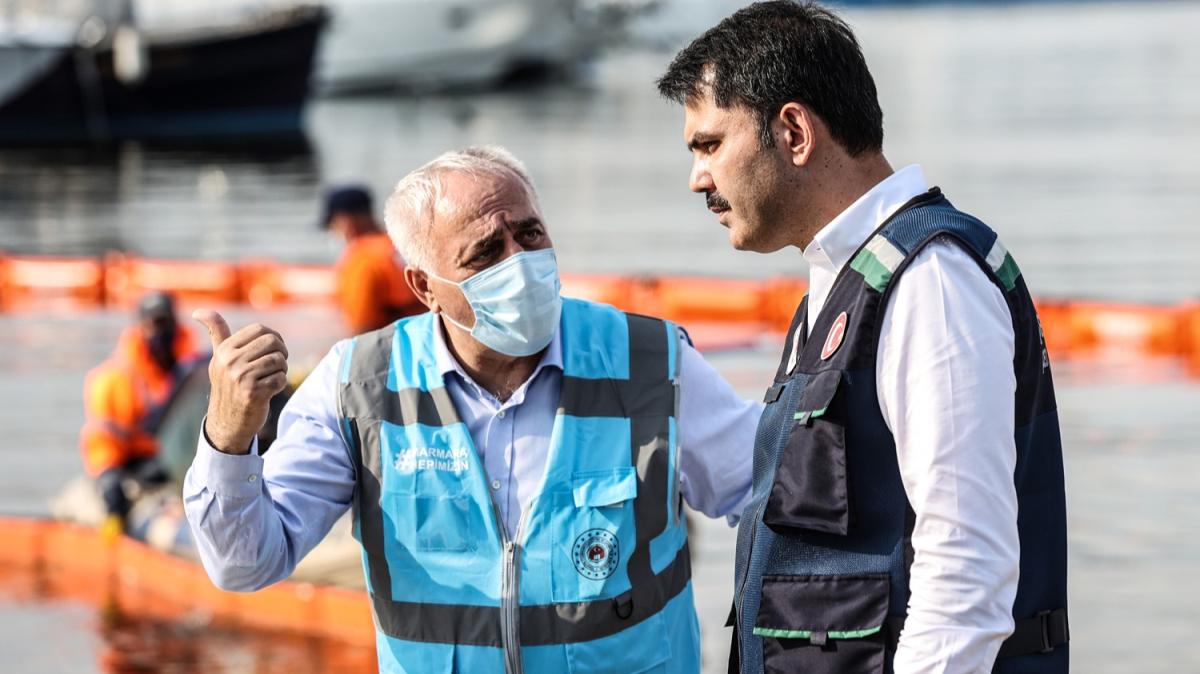 Bakan Kurum: Marmara Denizi'nde 4 bin 202 metrekp msilaj temizledik