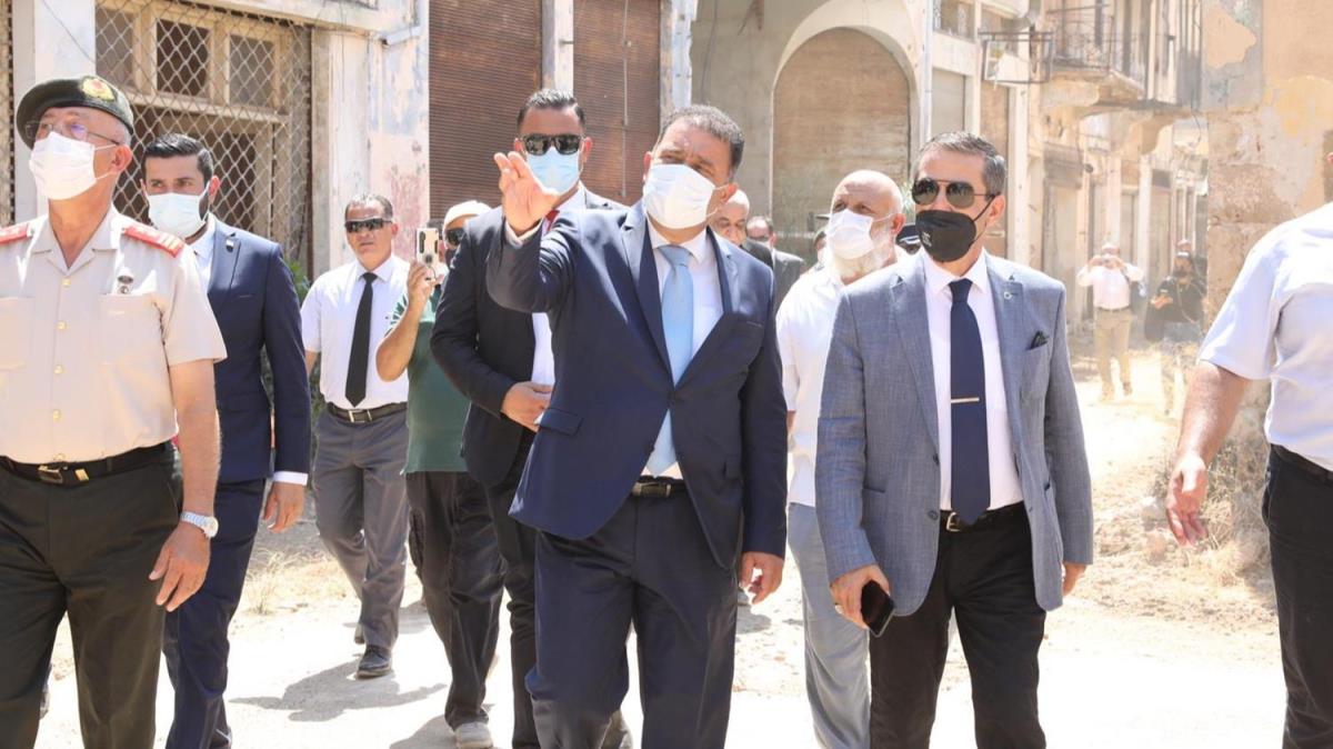 KKTC Babakan Saner, Mara'n askeri blge olmaktan karlan blmn ziyaret etti
