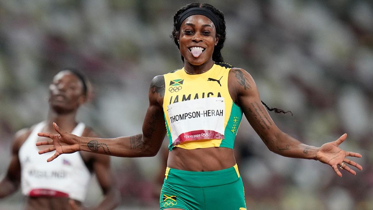 Kadnlar 200 metrede altn madalya Elaine Thompson'n
