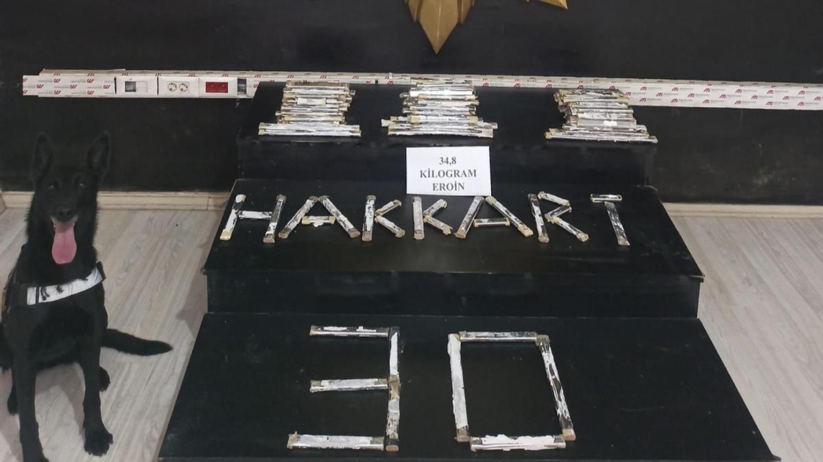 34 kilo 800 gram eroin yakaland