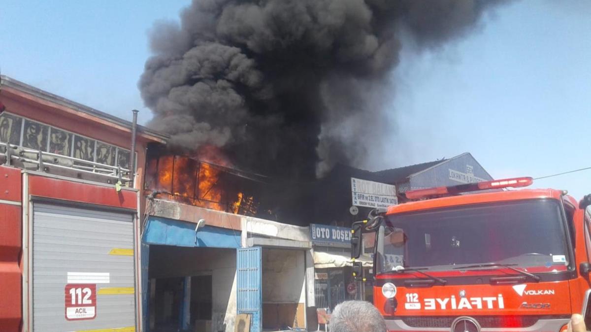 Aksaray'da sanayi sitesinde yangn