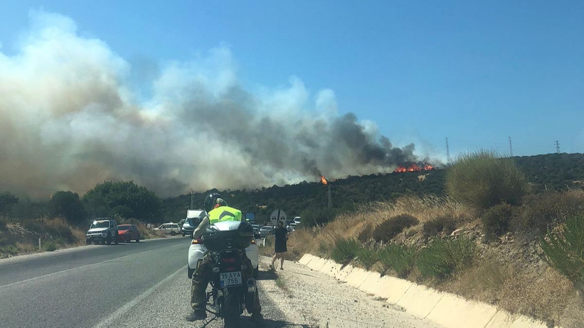 zmir'de makilik alanda yangn kt
