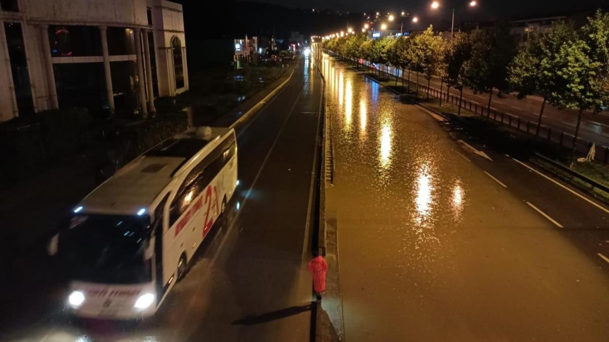 Samsun-Ordu karayolunda trafie ya engeli