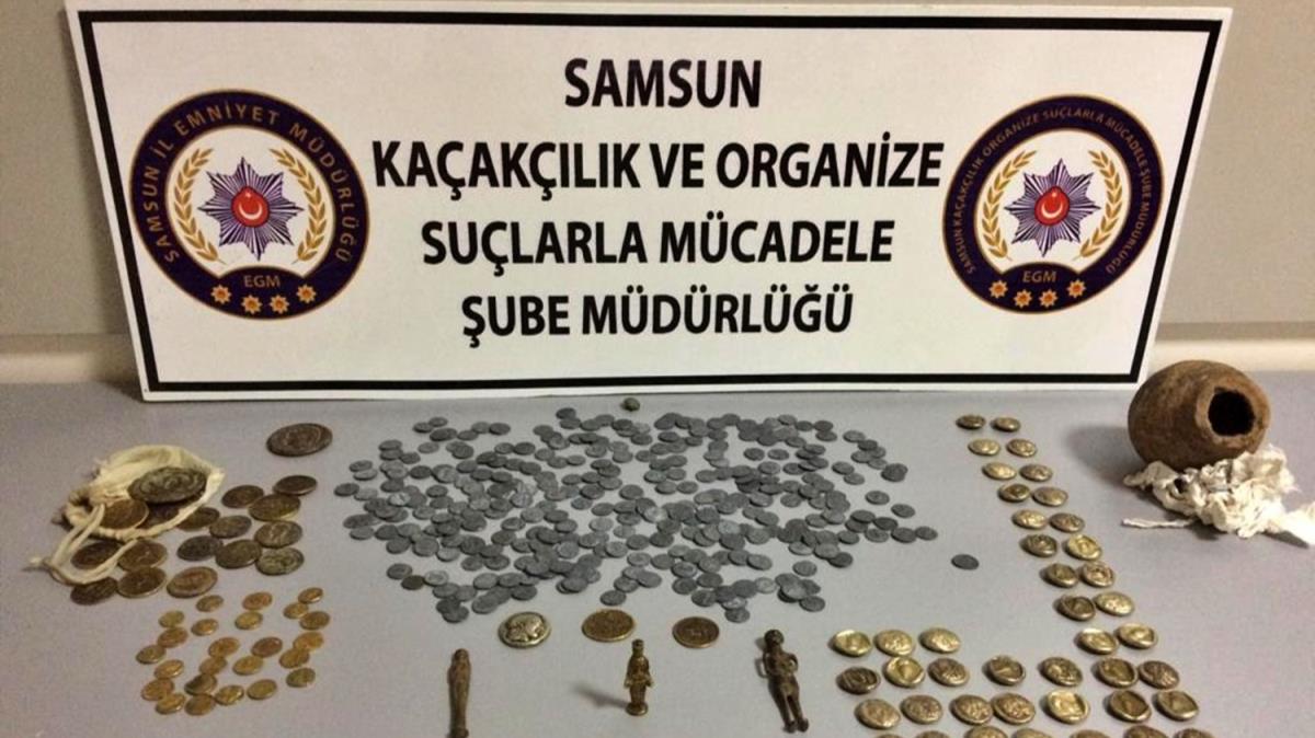 Samsun'da tarihi eser kaaklarna polis engeli