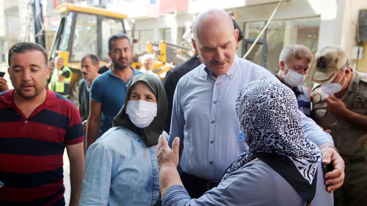 ileri Bakan Sleyman Soylu, Bozkurt'ta incelemelerde bulundu