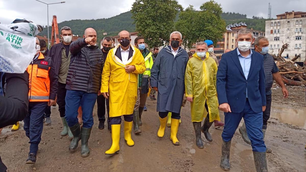 KKTC Cumhurbakan Tatar, sel felaketinin yaand Bozkurt'ta