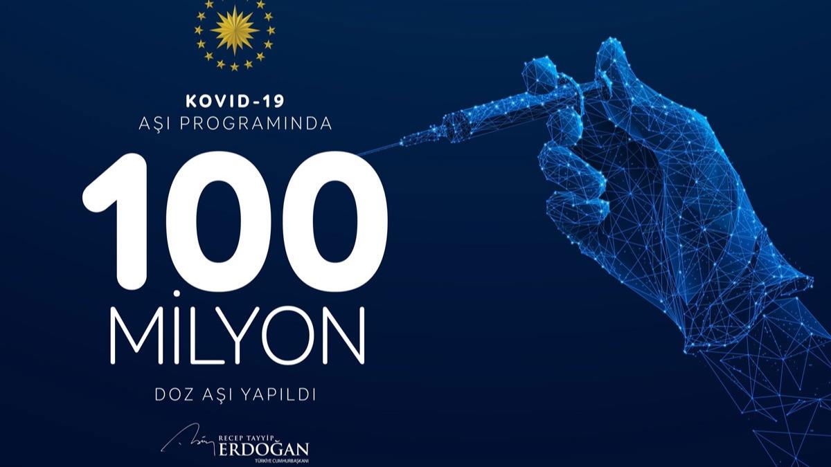 Cumhurbakan Erdoan: Bugn, hamdolsun, 100 milyon doz a saysna ulatk