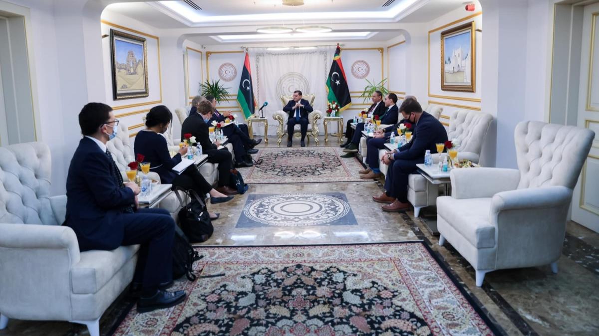 Libya Babakan Dibeybe, bakent Trablus'ta st dzey ABD heyetini kabul etti