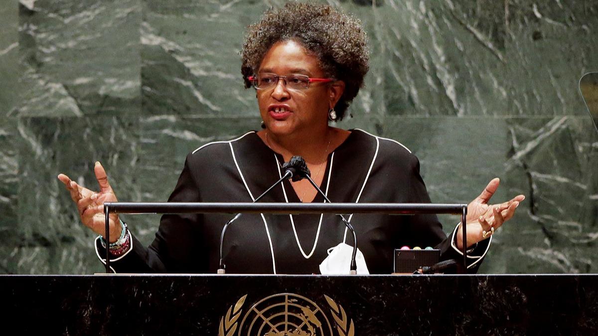BM Genel Kurulunda bo salona hitap eden Barbados Babakan tepki gsterdi