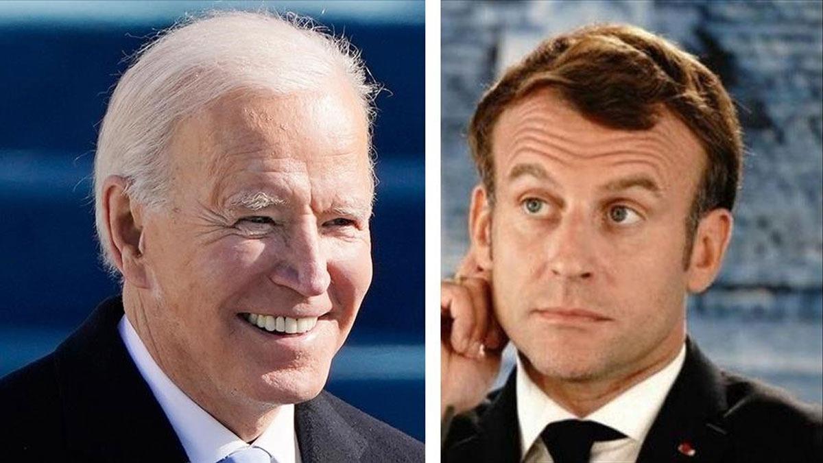 Macron, ''denizalt krizi''nin ardndan ABD'li yetkililerle ilk yz yze temas gerekletirdi