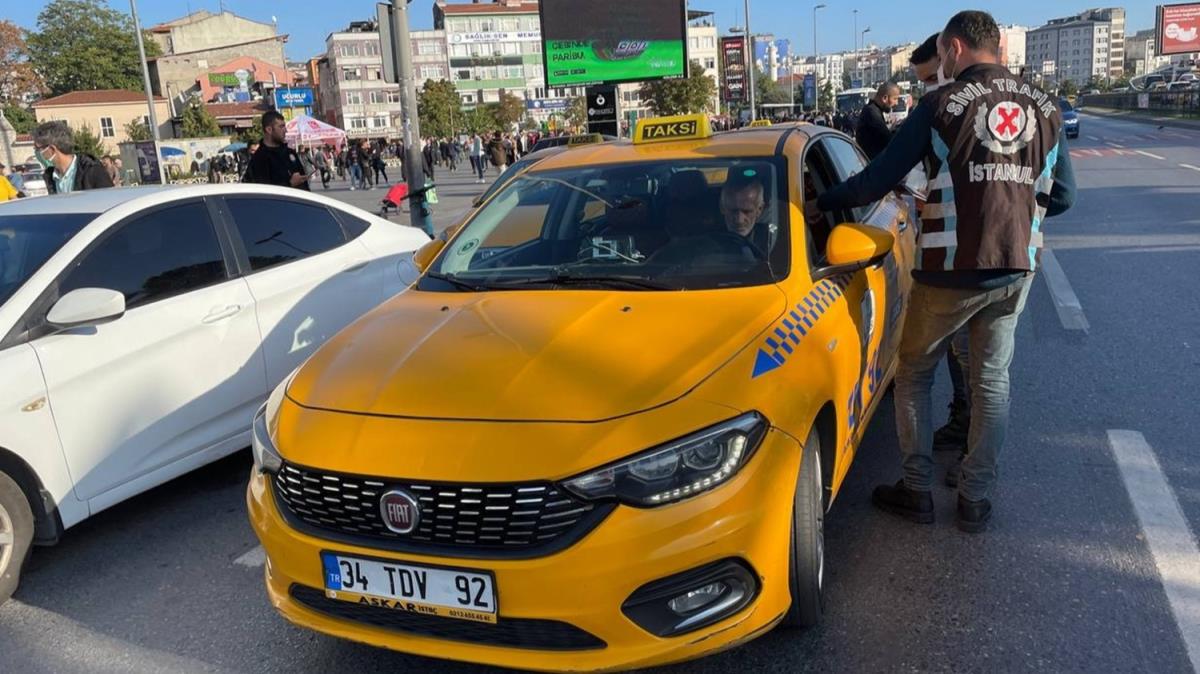 stanbul'da taksi denetimleri devam ediyor