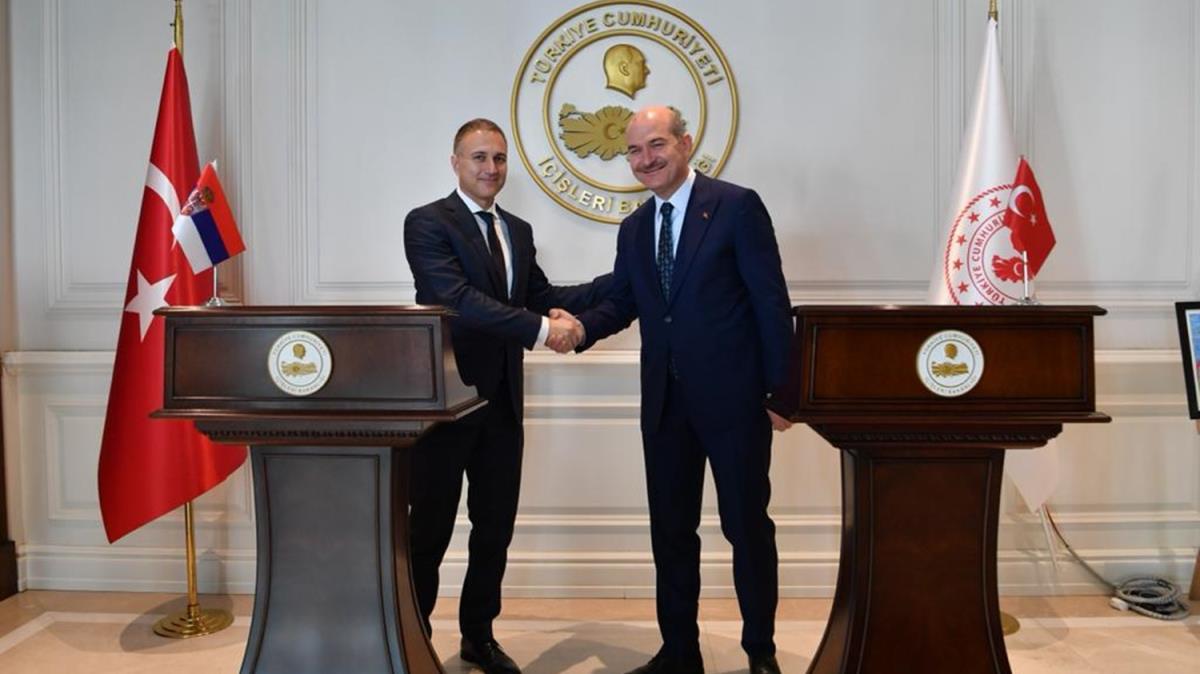ileri Bakan Soylu, Srbistan Savunma Bakan Stefanovic ile bir araya geldi