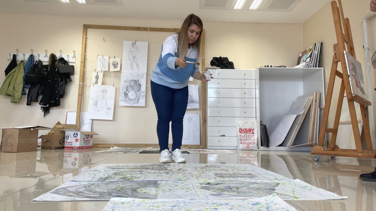 pler niversitelilerin elinde sanat eserine dnyor