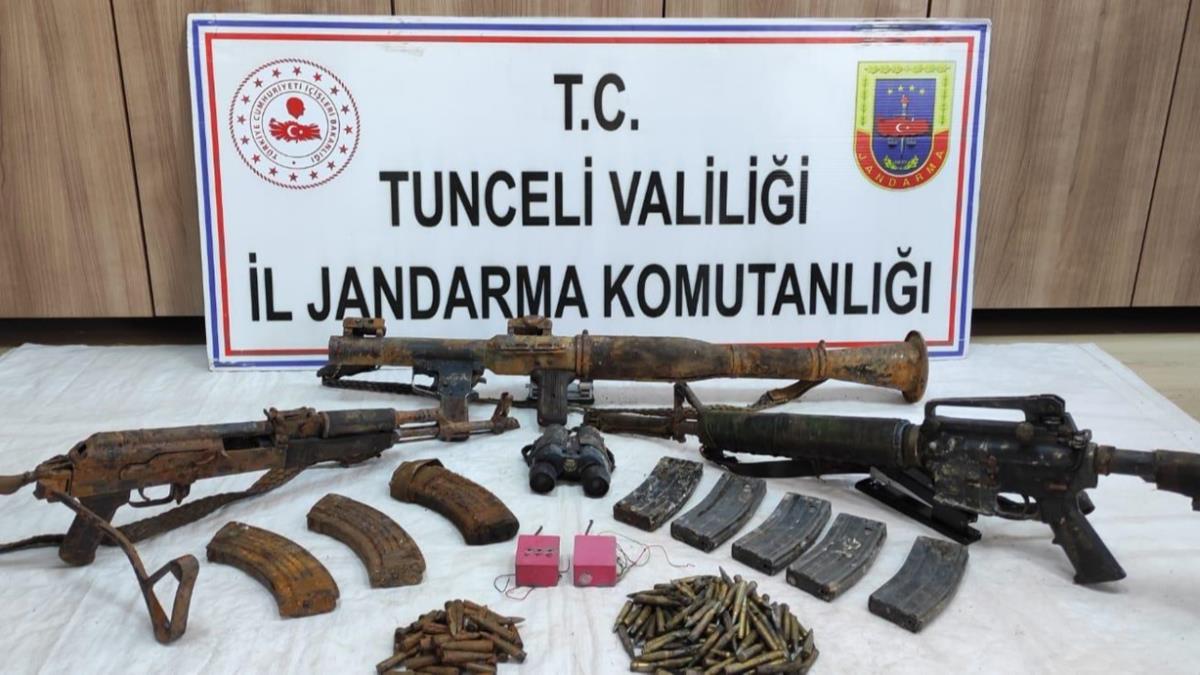 Tunceli'de dzenlenen operasyonda terristlere ait silah ve mhimmat yakaland