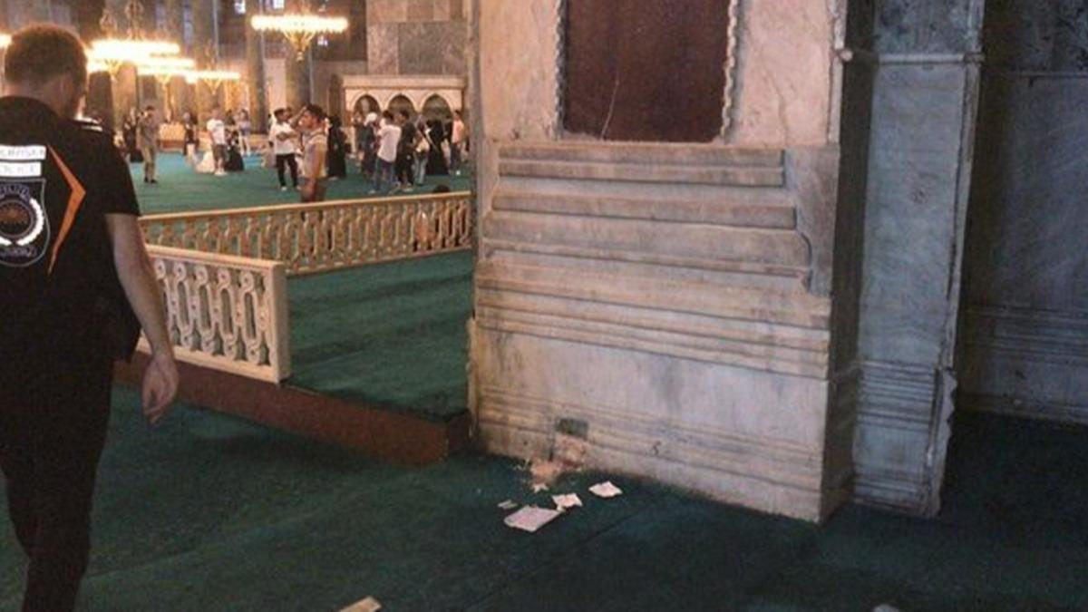 Ayasofya Camii'nde grenleri akna eviren olayla ilgili gerek ortaya kt